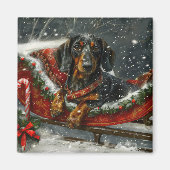 Dackel Hund Weihnachten Magnet (Vorne)