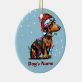 Dackel Hund Weihnachten Personalisierte Ornamente (Rechts)