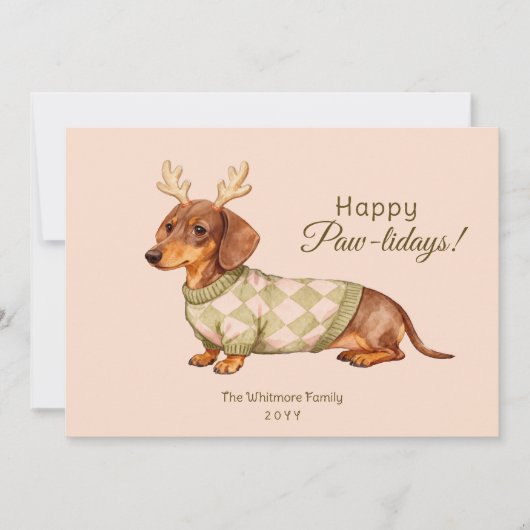 Dackel Hund Weihnachten Schachtel Sweater Foto (Vorderseite)