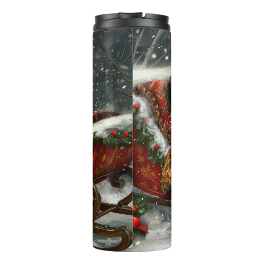 Dackel Hund Weihnachten Thermosbecher (Rückseite)