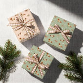 Dackel Hund Weihnachts Schachbrett Sweater Bow Geschenkpapier Set