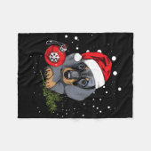 Dackel Hund Weihnachtsbaum Light Weihnachtsgeschen Fleecedecke (Vorderseite (Horizontal))