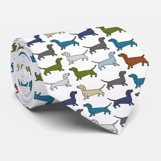 Dackel Hund Welpe Vater Rasse mehrfarbig Krawatte (Gerollt)
