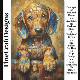 Dackel Hund Welpenöl Portrait BV1 Decoupage Seidenpapier