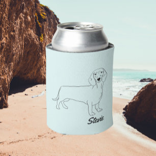 Dackel Hund zeichne Can Cooler. Dackel Hund. Dosenkühler