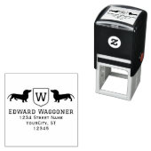 Dackel Hunde Anfangsname des Wappen, Rücksendeadre Permastempel (Beispiel)