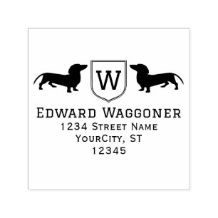 Dackel Hunde Anfangsname des Wappen, Rücksendeadre Permastempel