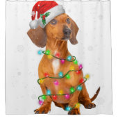 Dackel Hunde Bäume Weihnachten Weihnachten Weihnac Duschvorhang (Vorderseite)
