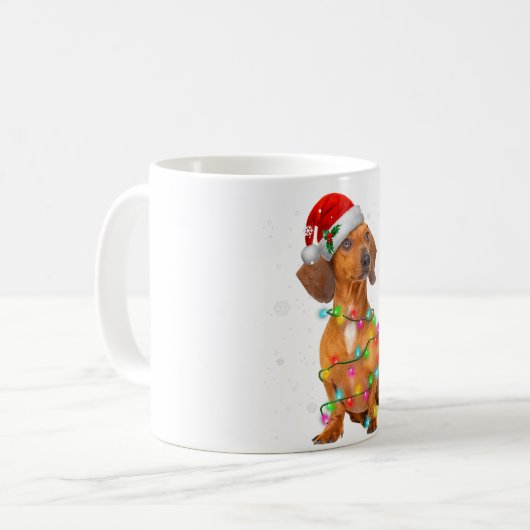 Dackel Hunde Bäume Weihnachten Weihnachten Weihnac Kaffeetasse (Vorderseite Links)