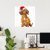 Dackel Hunde Bäume Weihnachten Weihnachten Weihnac Poster (Heimbüro)
