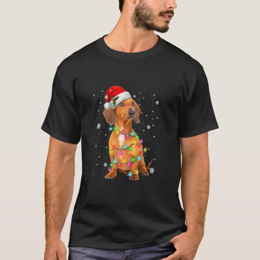 Dackel Hunde Bäume Weihnachten Weihnachten Weihnac T-Shirt (Vorderseite)