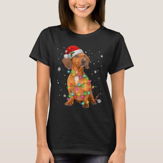 Dackel Hunde Bäume Weihnachten Weihnachten Weihnac T-Shirt (Vorderseite)