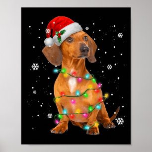 Dackel Hunde Bäume Weihnachtsgeschenke für Haustie Poster