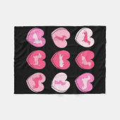 Dackel Hunde Dackel Herz Candy Valentinstag D Fleecedecke (Vorderseite (Horizontal))