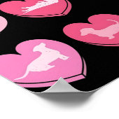Dackel Hunde Dackel Herz Candy Valentinstag D Poster (Ecke)