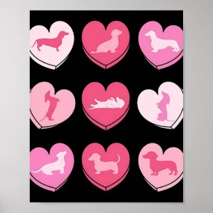 Dackel Hunde Dackel Herz Candy Valentinstag D Poster