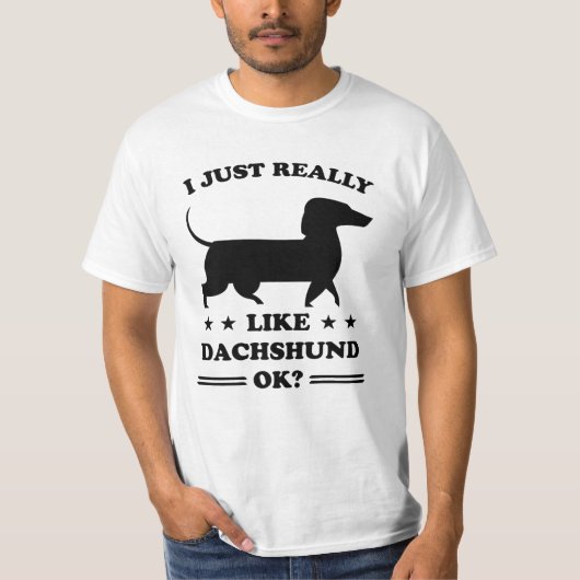 Dackel Hunde Funny Niedlich Dog Holder Welpengesch T-Shirt (Vorderseite)