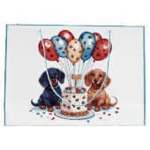Dackel Hunde Große Geschenktüte (Rückseite)