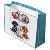 Dackel Hunde Große Geschenktüte (Rückseite Schrägansicht)