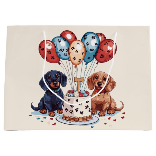 Dackel Hunde Große Geschenktüte (Vorderseite)
