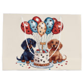 Dackel Hunde Große Geschenktüte (Rückseite)