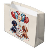 Dackel Hunde Große Geschenktüte (Rückseite Schrägansicht)