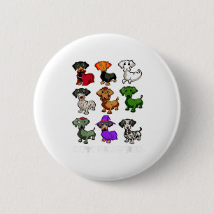 Dackel Hunde Halloween Happy Halloween Button