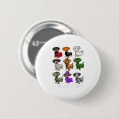 Dackel Hunde Halloween Happy Halloween Button (Vorne & Hinten)