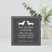 Dackel Hunde Hochzeit speichern das Datum der Einl Save The Date (Stehend Vorderseite)