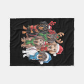 Dackel Hunde in festlicher Kleidung Fleecedecke (Vorderseite (Horizontal))