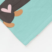 Dackel Hunde in Liebe und Herz nahtlos Fleecedecke (Ecke)
