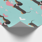 Dackel Hunde in Liebe und Herz nahtlos Geschenkpapier (Ecke)