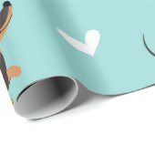 Dackel Hunde in Liebe und Herz nahtlos Geschenkpapier (Rolleneckpunkt)