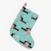 Dackel Hunde in Liebe und Herz nahtlos Kleiner Weihnachtsstrumpf (Vorderansicht (hängend))