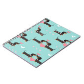 Dackel Hunde in Liebe und Herz nahtlos Notizblock (Linke Seite)