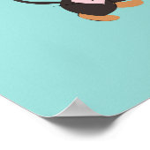 Dackel Hunde in Liebe und Herz nahtlos Poster (Ecke)