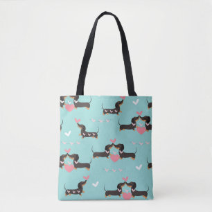 Dackel Hunde in Liebe und Herz nahtlos Tasche