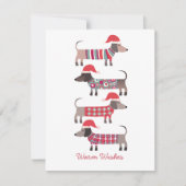 Dackel Hunde in Weihnachtsfeiertagen Mitteilungskarte (Vorderseite)