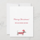 Dackel Hunde in Weihnachtsfeiertagen Mitteilungskarte (Rückseite)