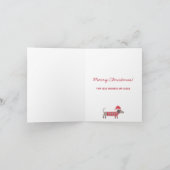 Dackel Hunde in Weihnachtsmannmützen Weihnachten (Innenseite)