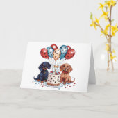 Dackel Hunde Karte (Gelbe Blume)