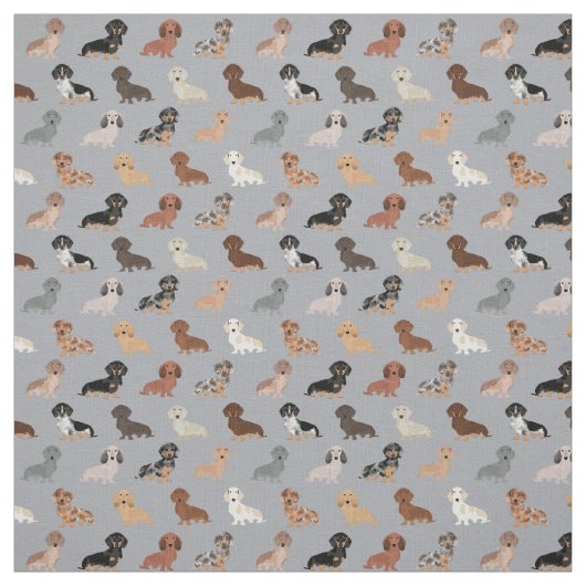 Dackel Hunde leicht grau Stoff (Muster)