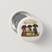 Dackel Hunde Lemonade Stand Button (Vorne & Hinten)