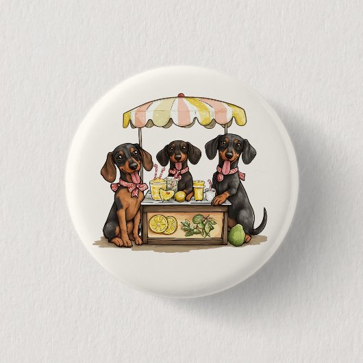 Dackel Hunde Lemonade Stand Button (Vorderseite)