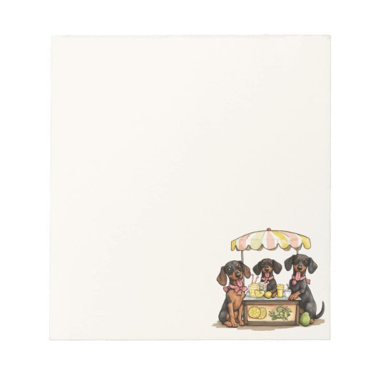 Dackel Hunde Lemonade Stand Notizblock (Vorderseite)