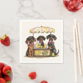 Dackel Hunde Lemonade Stand Serviette (Beispiel)