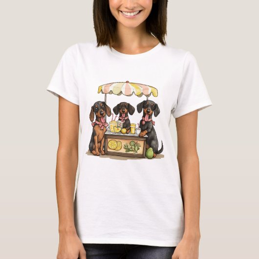 Dackel Hunde Lemonade Stand T-Shirt (Vorderseite)