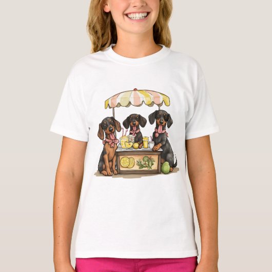 Dackel Hunde Lemonade Stand T-Shirt (Vorderseite)