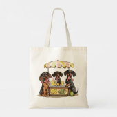 Dackel Hunde Lemonade Stand Tragetasche (Rückseite)