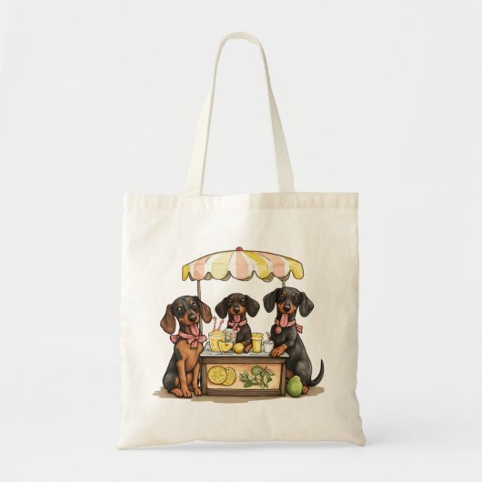 Dackel Hunde Lemonade Stand Tragetasche (Vorne)